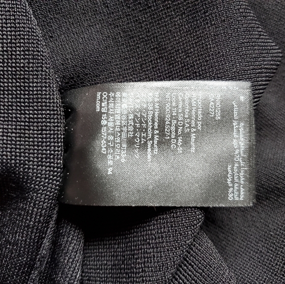 H&M black crossover bodycon dress sz Medium - Picture 7 of 10